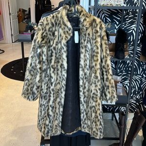 Donna Salyers Fabulous Furs Faux Leopard Coat XS